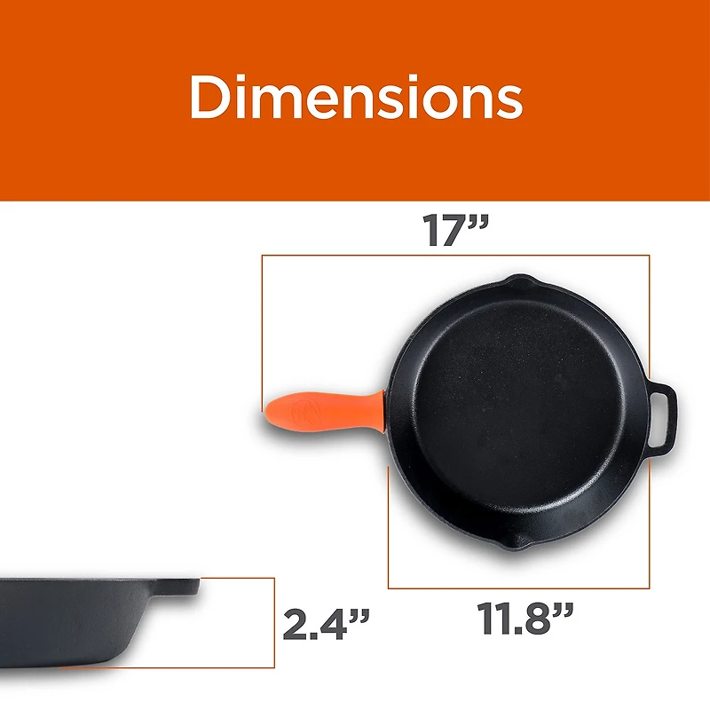 Commercial Chef Handle Holder 12 Inch Cast Iron Skillet