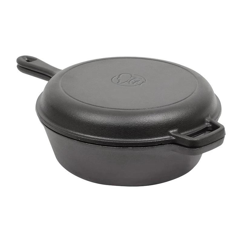 Commercial Chef With Skillet Lid 3 Qt Cast Iron Dutch Oven