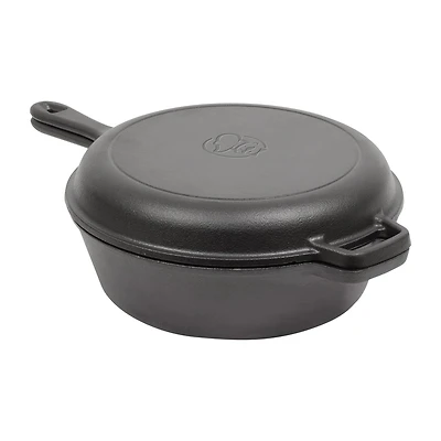Commercial Chef With Skillet Lid 3 Qt Cast Iron Dutch Oven