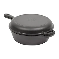 Commercial Chef With Skillet Lid 3 Qt Cast Iron Dutch Oven