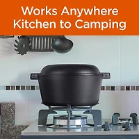 Commercial Chef Seasoned Cast Iron With Lid Dutch Oven