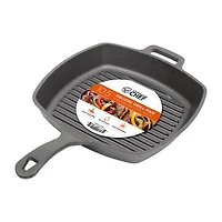 Commercial Chef Square 10 1/2 Inch Cast Iron Skillet