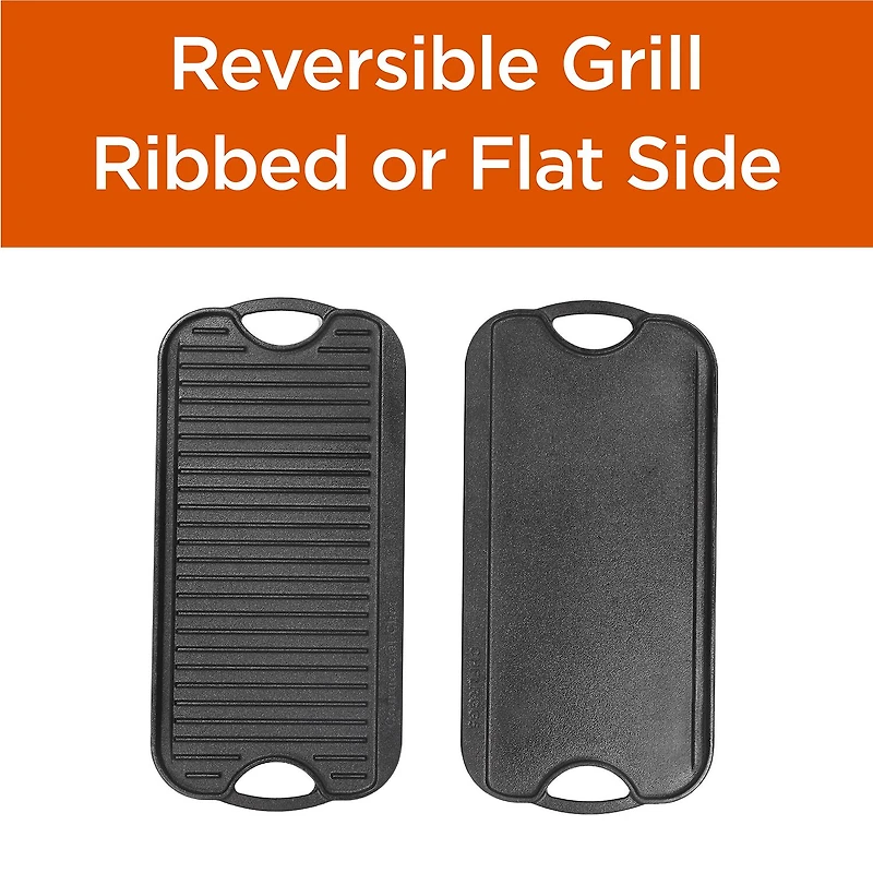Commercial Chef Reversible Grill Cast Iron Grill Pan