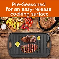 Commercial Chef Reversible Grill Cast Iron Grill Pan