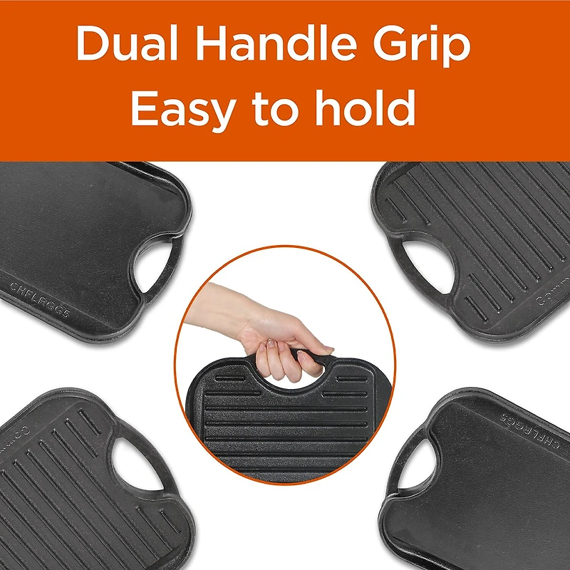 Commercial Chef Reversible Grill Cast Iron Grill Pan