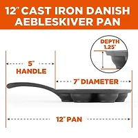 Commercial Chef Danish Aebleskiver 7" Cake Pan