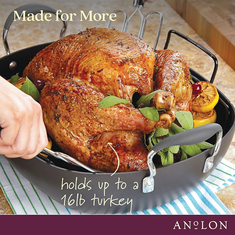 Anolon Advanced 16"X13" Non-Stick Roasting Pan with Rack