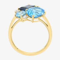 Effy Final Call Limited Quantities! Womens 1/8 CT. T.W. Genuine Blue Topaz 14K Gold Cocktail Ring