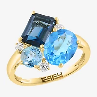 Effy Final Call Limited Quantities! Womens 1/8 CT. T.W. Genuine Blue Topaz 14K Gold Cocktail Ring
