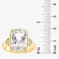 Effy Final Call Limited Quantities! Womens Genuine White Topaz 14K Gold Over Silver Cocktail Ring