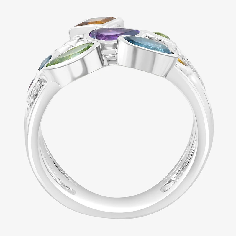 Effy Final Call Limited Quantities! Womens 1/6 CT. T.W. Genuine Multi Color Sterling Silver Cluster Band