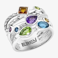Effy Final Call Limited Quantities! Womens 1/6 CT. T.W. Genuine Multi Color Sterling Silver Cluster Band