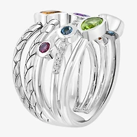 Effy Final Call Limited Quantities! Womens 1/6 CT. T.W. Genuine Multi Color Sterling Silver Cluster Band