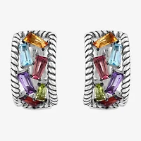 Effy Final Call Limited Quantities! Womens Genuine Multi Color Sterling Silver 10mm Hoop Earrings