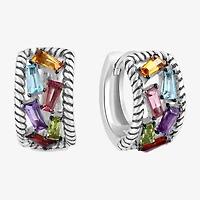 Effy Final Call Limited Quantities! Womens Genuine Multi Color Sterling Silver 10mm Hoop Earrings