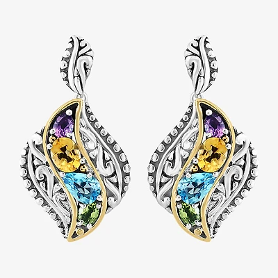 Effy Final Call Limited Quantities! Womens Genuine Multi Color 14K Gold Over Silver Drop Earrings