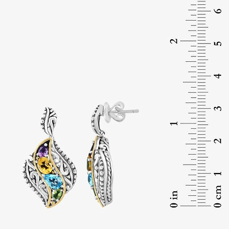 Effy Final Call Limited Quantities! Womens Genuine Multi Color 14K Gold Over Silver Drop Earrings