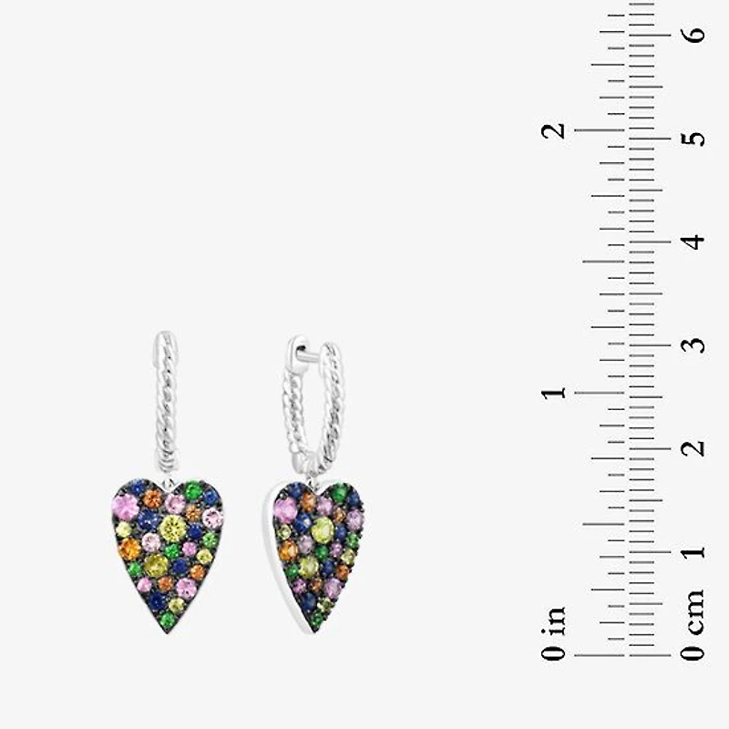 Effy Final Call Limited Quantities! Womens Genuine Multi Color Sterling Silver Heart Drop Earrings