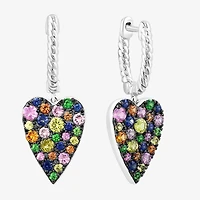 Effy Final Call Limited Quantities! Womens Genuine Multi Color Sterling Silver Heart Drop Earrings