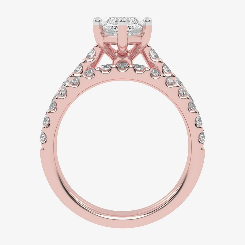 Signature By Modern Bride (G-H / Vs2-Si1) Womens 3 CT. T.W. Lab Grown White Diamond 14K Gold Marquise Side Stone Bridal Set