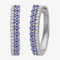 (I-J / I2-I3) Womens 1/10 CT. T.W. Genuine Blue Tanzanite 10K Gold 15.3mm Round Hypoallergenic Hoop Earrings