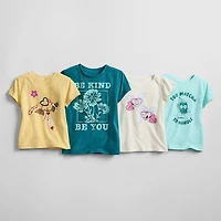 Thereabouts Little & Big Kid Girls Crew Neck Short Sleeve Regular Fit Graphic T-Shirt