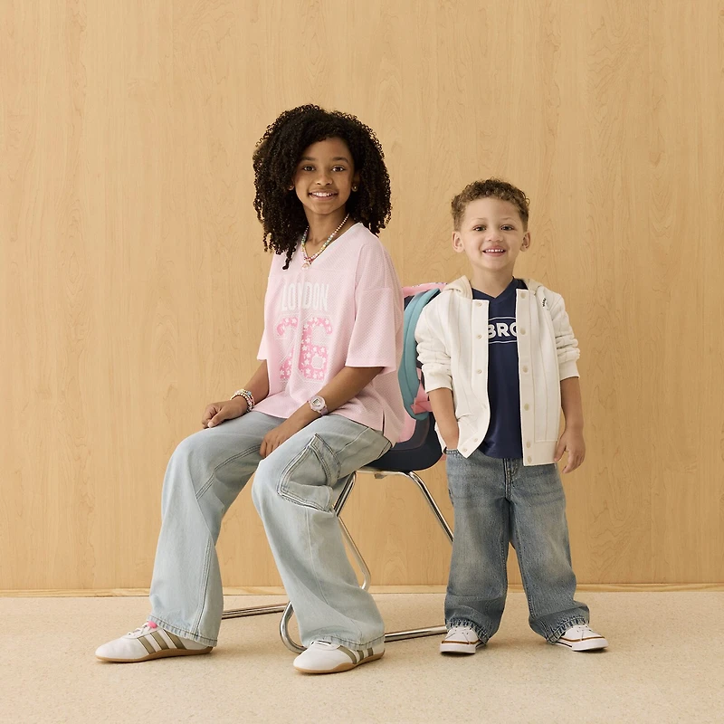 Thereabouts Little & Big Kid Girls Adjustable Waist Low Rise Baggy Fit Cargo Jean