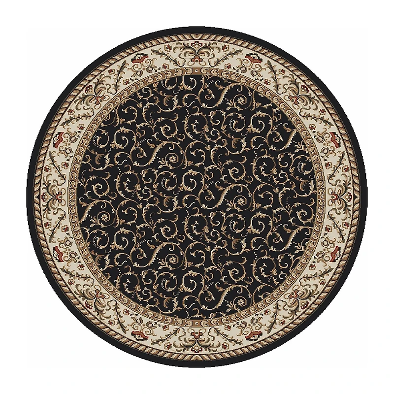 Radici Como Scroll Traditional Oriental Indoor Round Area Rug