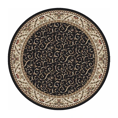 Radici Como Scroll Traditional Oriental Indoor Round Area Rug