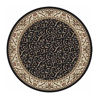 Radici Como Scroll Traditional Oriental Indoor Round Area Rug