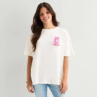 Energy Drink Tee Womens Juniors Crew Neck Short Sleeve Oversized Graphic T-Shirt