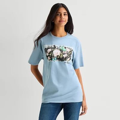 Womens Crew Neck Short Sleeve Regular Fit Graphic T-Shirt