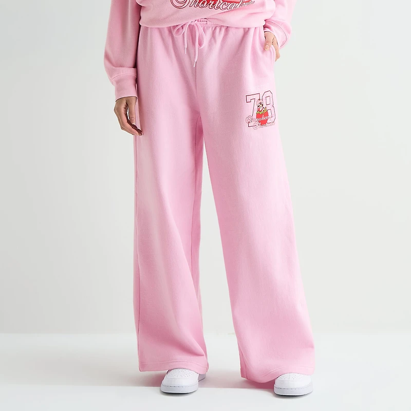 Strawberry Shortcake Sweatpant Womens Juniors Wide Leg Mid Rise Fleece