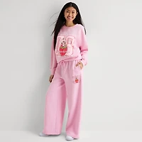 Strawberry Shortcake Sweatpant Womens Juniors Wide Leg Mid Rise Fleece