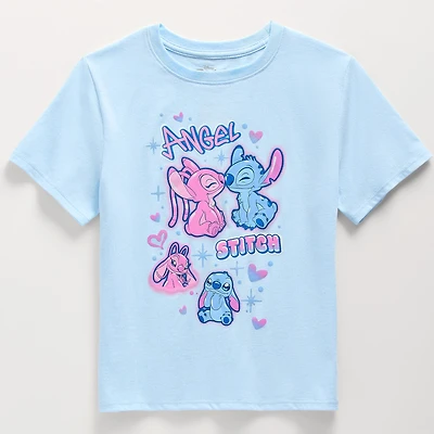 Little & Big Kid Girls Round Neck Short Sleeve Regular Fit Graphic T-Shirt