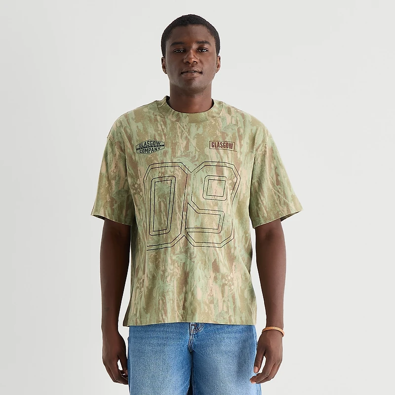 Arizona Mens Crew Neck Short Sleeve Boxy Fit Graphic T-Shirt