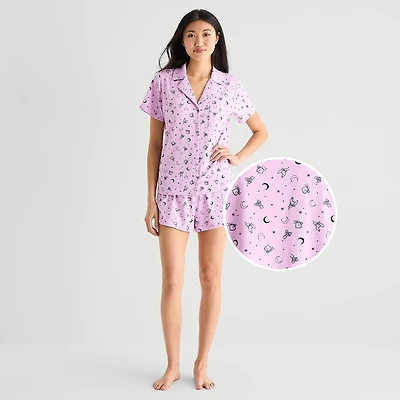 Arizona Body Womens Short Sleeve 2-pc. Juniors Pajama Set