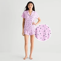 Arizona Body Womens Short Sleeve 2-pc. Juniors Pajama Set