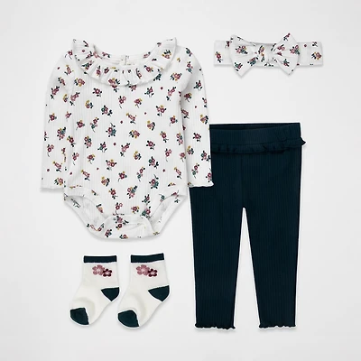 Baby Essentials Girls 4-pc. Clothing Set
