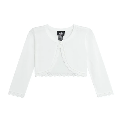by&by girl Little & Big Kid Girls Round Neck Long Sleeve Button Cardigan