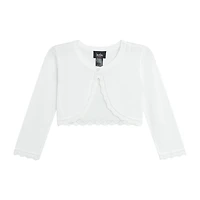 by&by girl Little & Big Kid Girls Round Neck Long Sleeve Button Cardigan