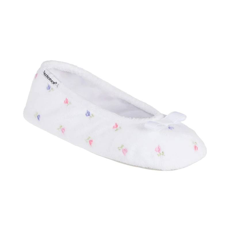 Isotoner Microterry Womens Ballerina Slippers