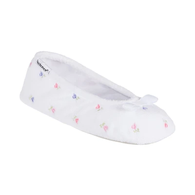 Isotoner Microterry Womens Ballerina Slippers