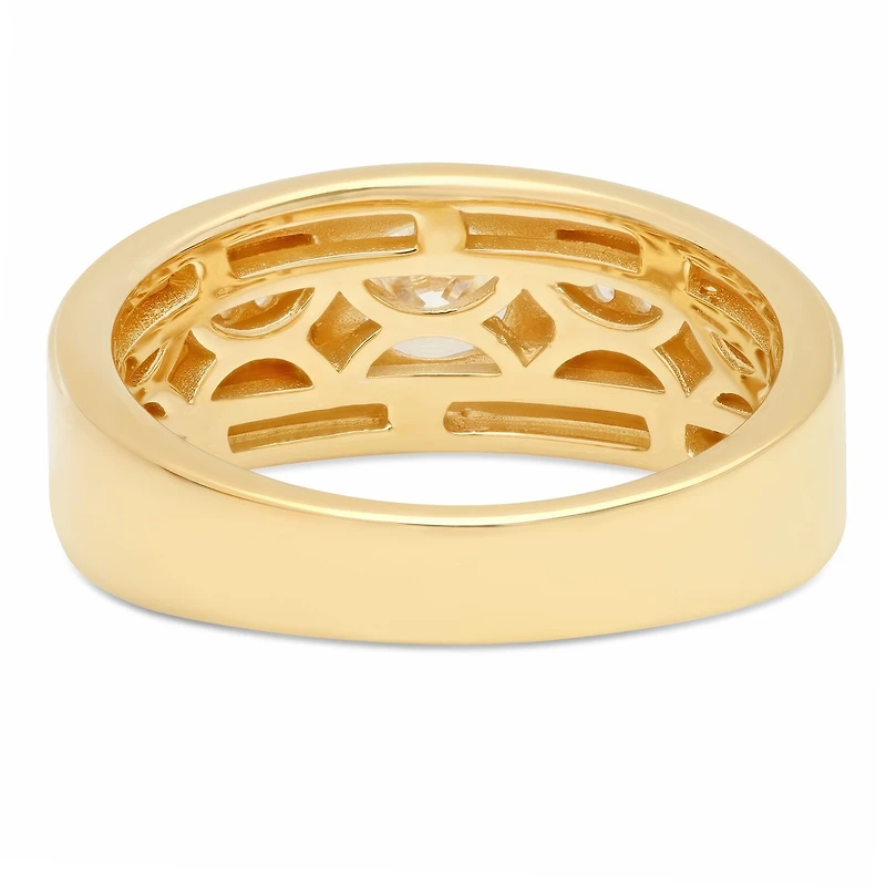 Mens Sterling Silver Cubic Zirconia Ring
