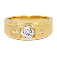 Mens Sterling Silver Cubic Zirconia Ring