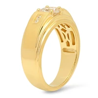 Mens Sterling Silver Cubic Zirconia Ring