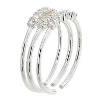 Sparkle Allure Birthstone Womens Red Cubic Zirconia Pure Silver Over Brass Ring Set