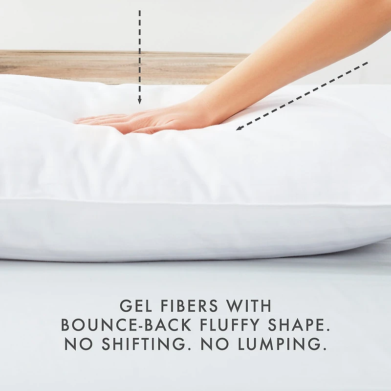 Casual Comfort 2-Pack Plush Down-Alternative Cooling Gel Fiber Bed Pillow Set