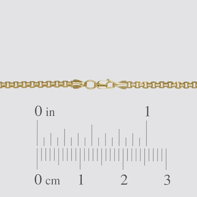 Womens 14K Gold Inch Box Chain Necklace