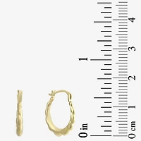 Small Scalloped Edge Hoop Earrings 10K Gold